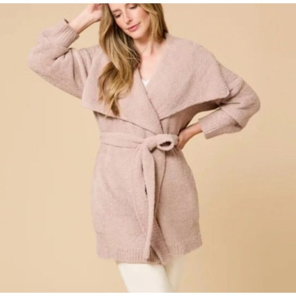 NWT Softies Ultra Marshmallow Wrap Cardigan Robe Belted Coco Oprah Favorite S/M